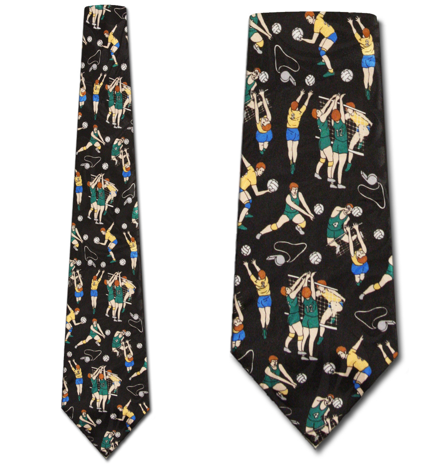 1003-100: Volleyball Ties Players Team Volley Ball Neckties Black by Steven Harris