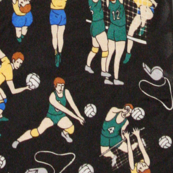 1003-100: Volleyball Ties Players Team Volley Ball Neckties Black by Steven Harris