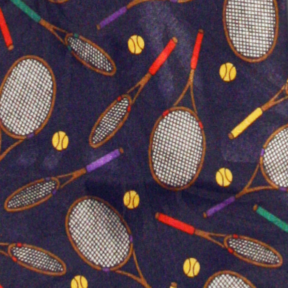 1004-102: Tennis Neckties Racket Ball Ties Navy by Steven Harris