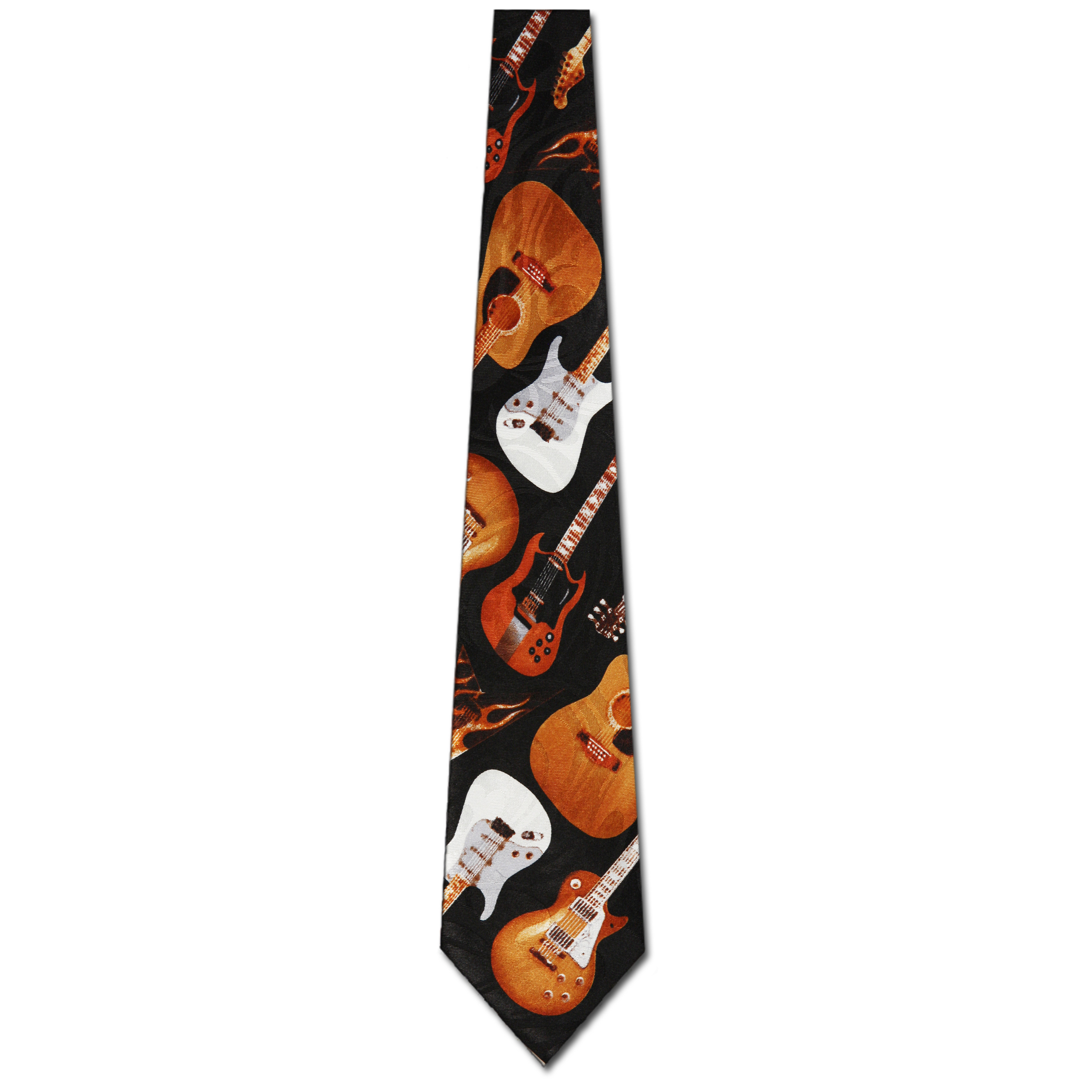 1006-100: Guitar Ties Black Diagonal Music Neckties by Steven Harris at Abcties.com