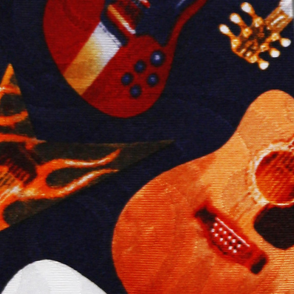 1006-102: Guitar Ties Navy Diagonal Music Neckties by Steven Harris