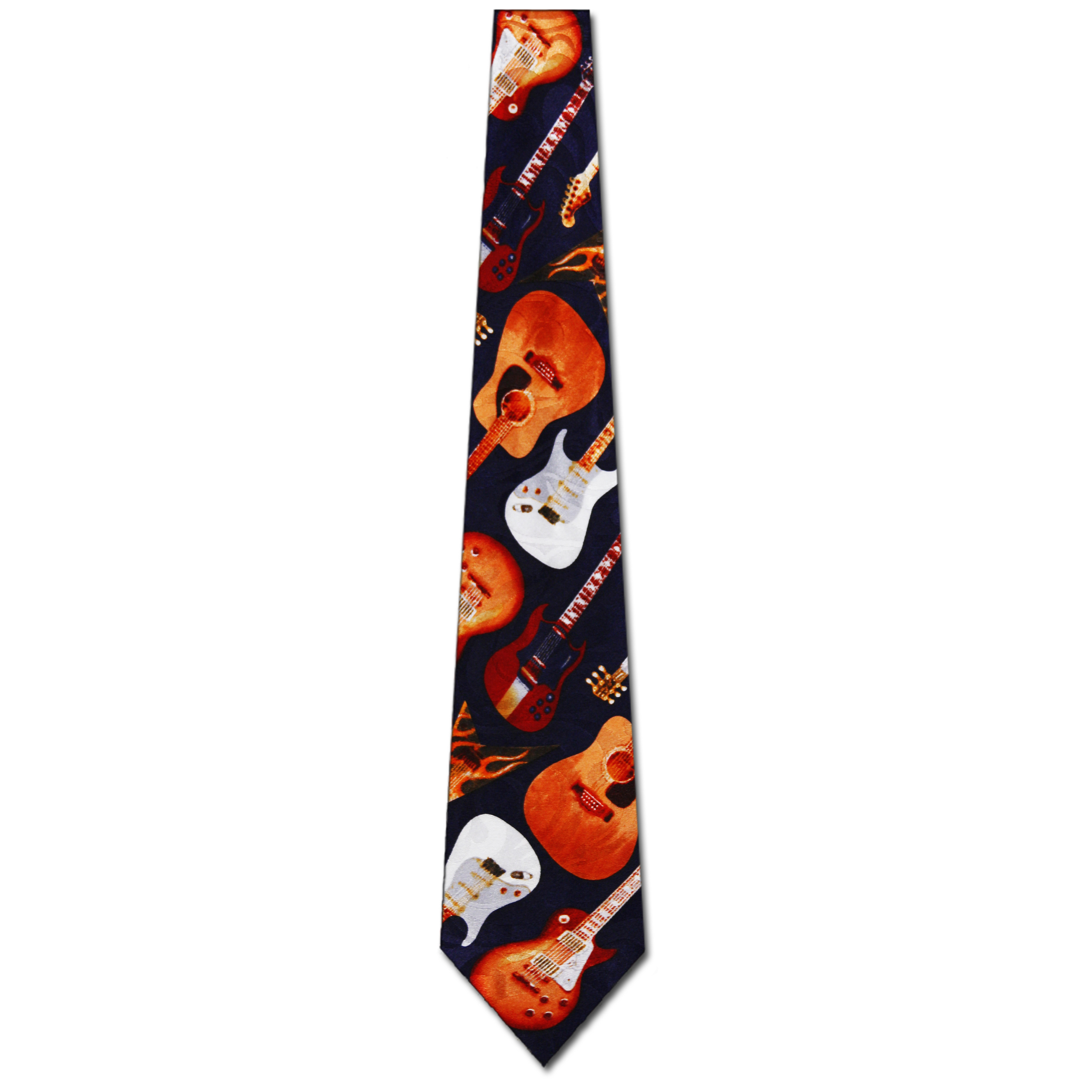 1006-102: Guitar Ties Navy Diagonal Music Neckties by Steven Harris at Abcties.com