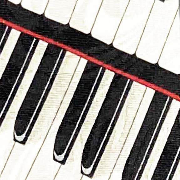 1007-102: Piano Ties Red Diagonal Keyboard Neckties by Steven Harris