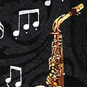 1030-100: Saxophone Ties Music Notes Neckties by Steven Harris