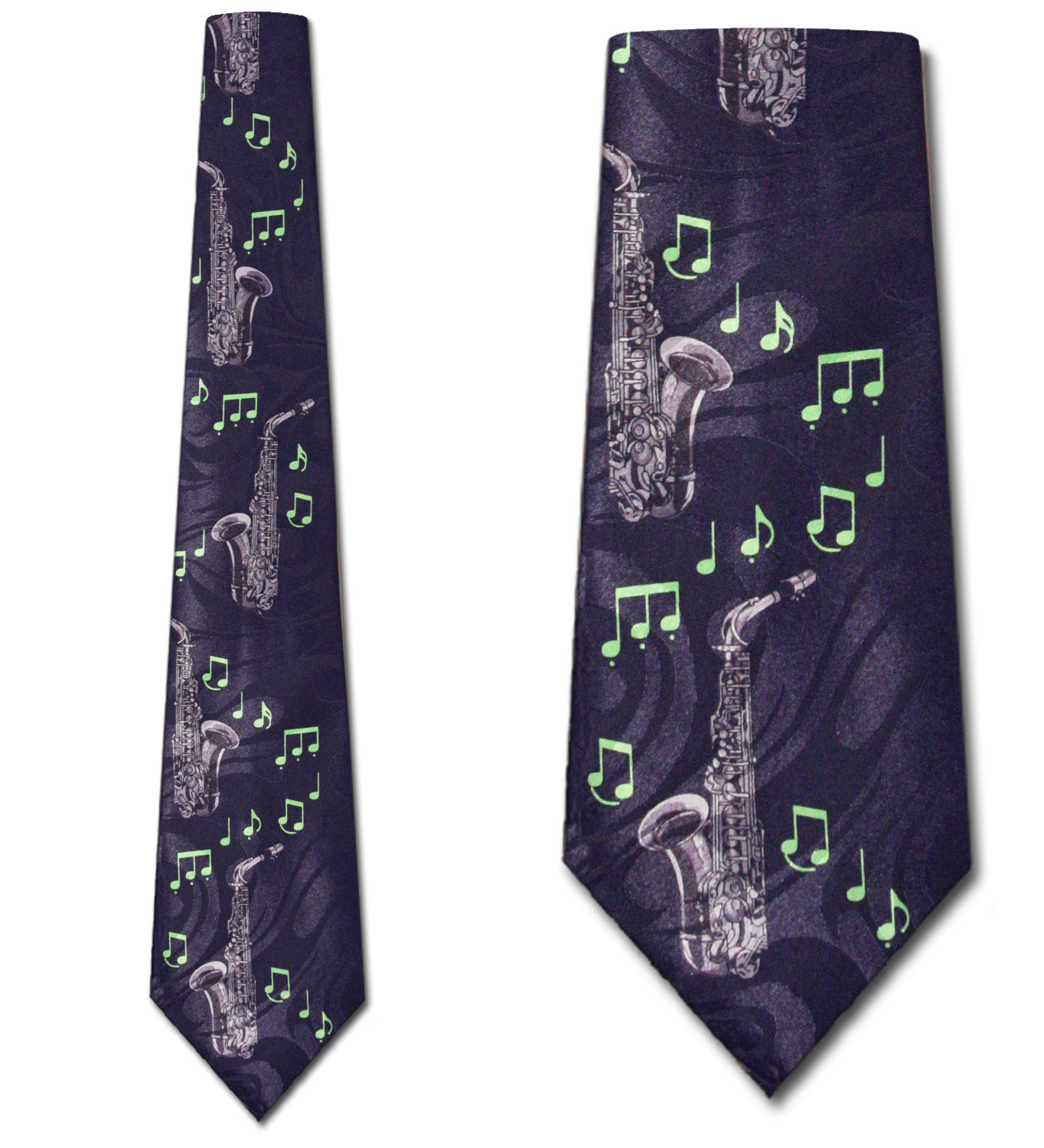 1030-102: Saxophone Ties Navy Notes Neckties by Steven Harris at Abcties.com