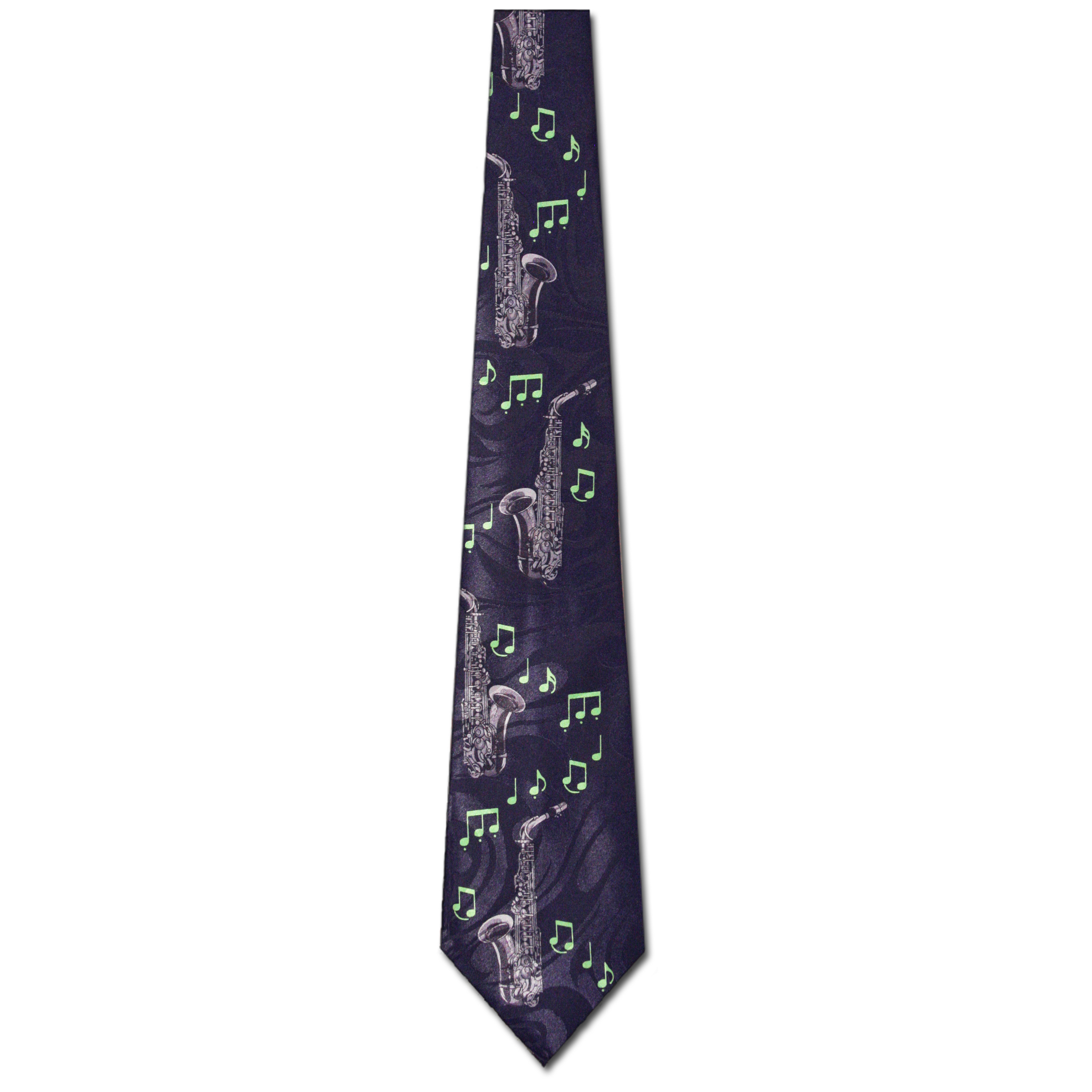1030-102: Saxophone Ties Navy Notes Neckties by Steven Harris at Abcties.com