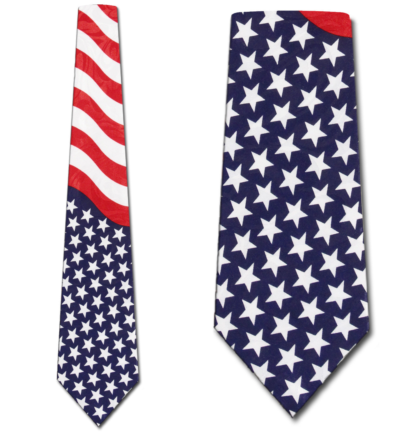 1039-100: Stripes and Stars Tie Upside Down American Flag Neckties by Steven Harris
