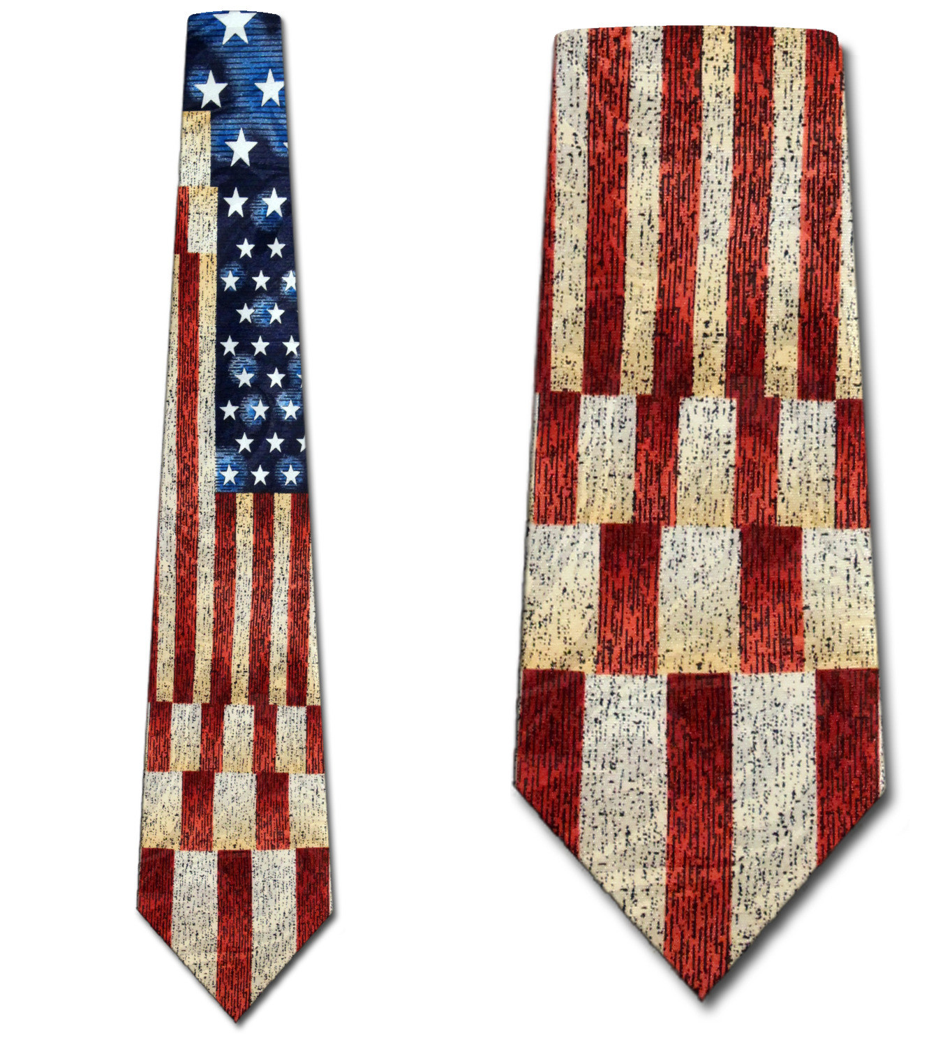 1042-100: American Flag Neckties Vertical Hanging US Flag Ties by Steven Harris