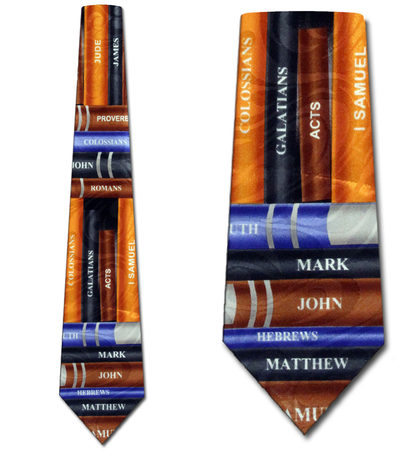 1049-100: Books of the Bible Ties Religious Neckties Black by Steven Harris