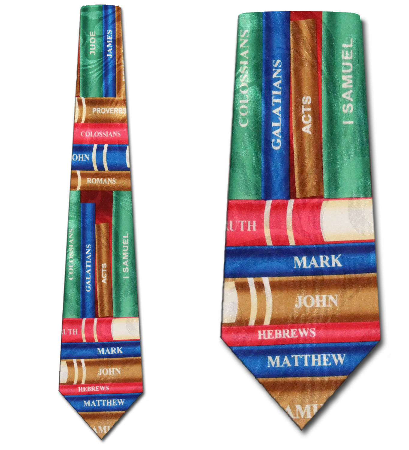 1049-104: Books of the Bible Ties Religious Neckties Red by Steven Harris