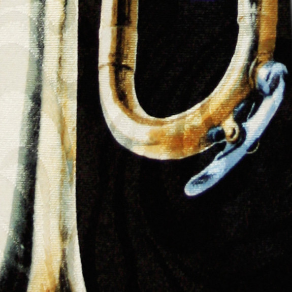 1061-100: Giant Trumpet Ties Black Music Brass Horn Necktie by Steven Harris
