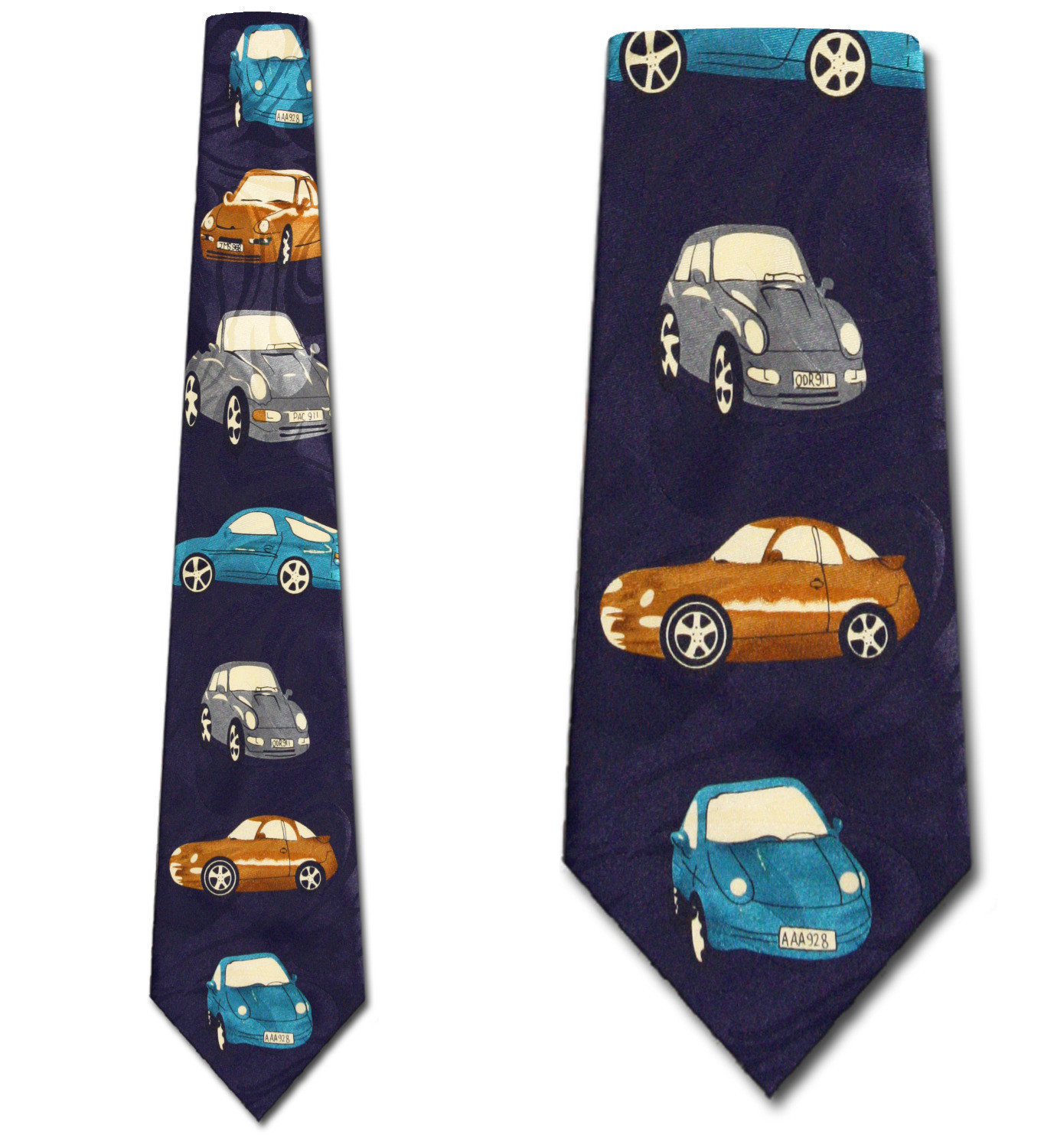 1066-102: Car Ties Automobile Neckties Cars Navy by Steven Harris