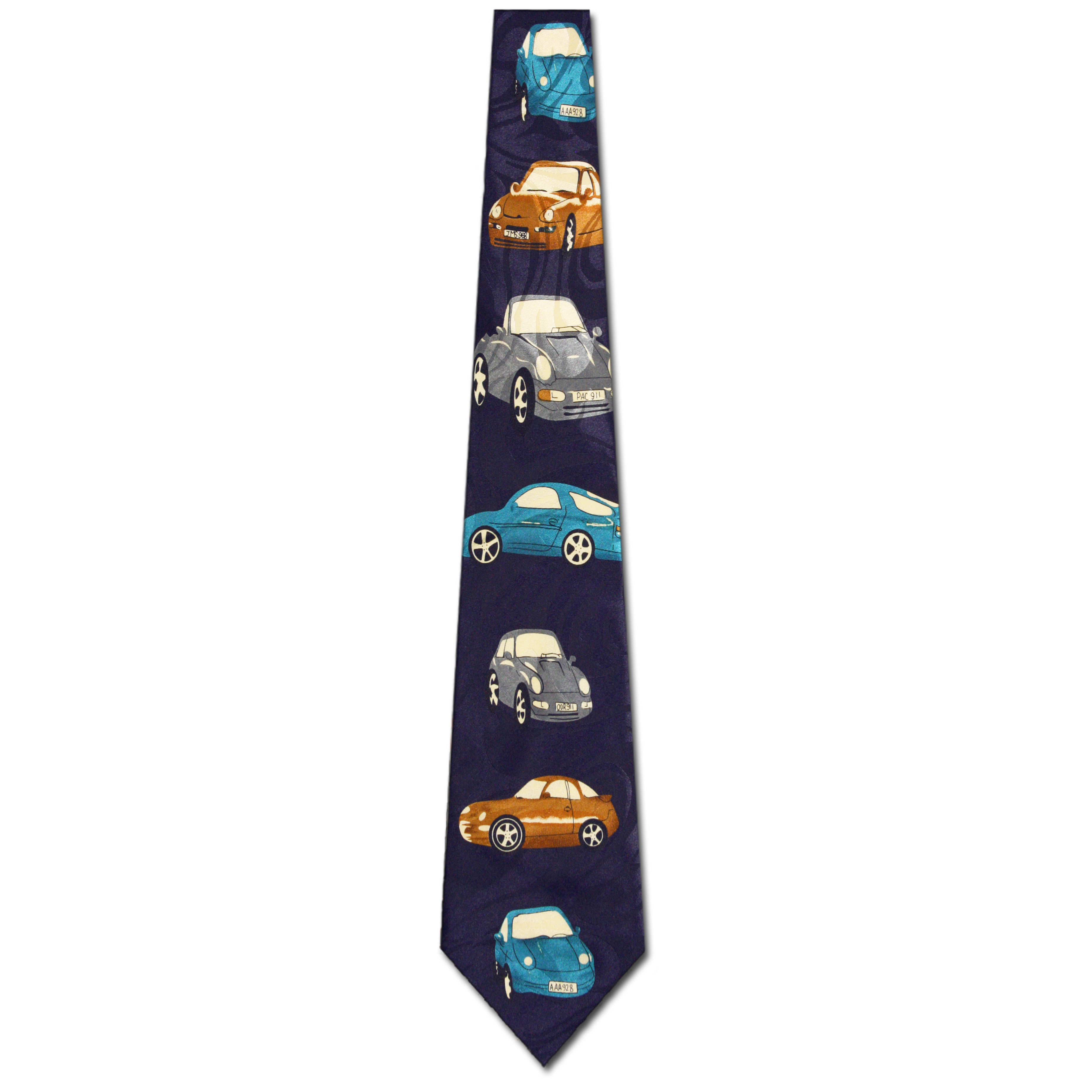 1066-102: Car Ties Automobile Neckties Cars Navy by Steven Harris at Abcties.com