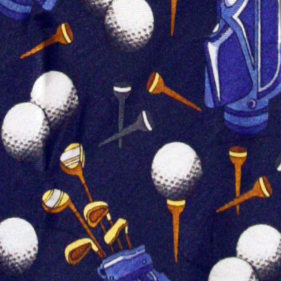 1068-102: Golf Bag Ties Golf Balls Necktie Navy by Steven Harris