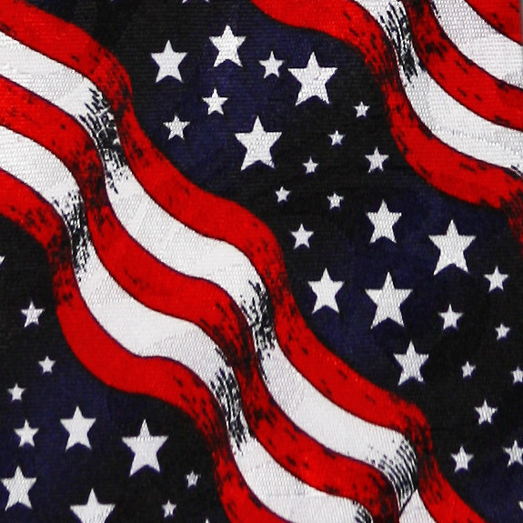 1103-100: Waving Stars Stripes Tie Patriotic Flag Neckties by Steven Harris