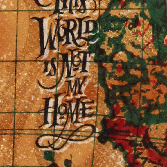 1106-102: This World is not my Home Tie World Map Inspirational Neckties Tan by Steven Harris