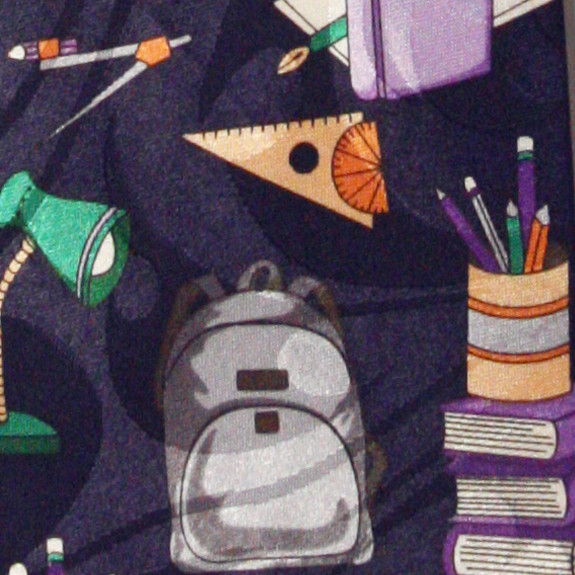 1115-102: School Supplies Tie Backpack Compass Books Back to School Ties Navy by Steven Harris