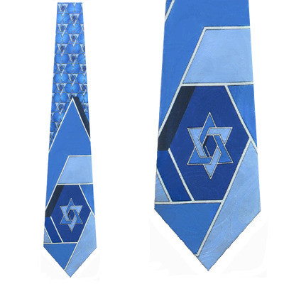 1132-100: Star of David Ties Jewish Neckties by Steven Harris
