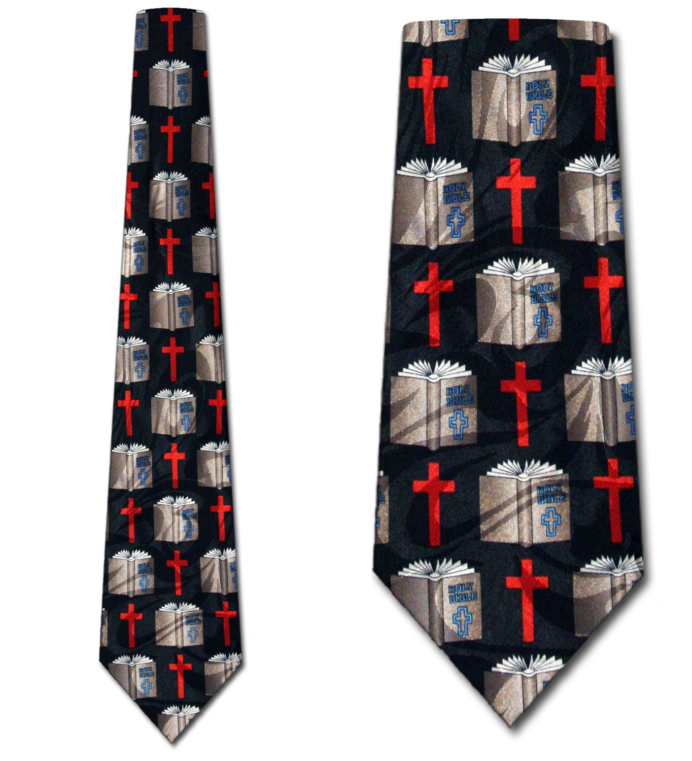 1133-100: Bible Ties Cross Neckties Repeat Black by Steven Harris at Abcties.com