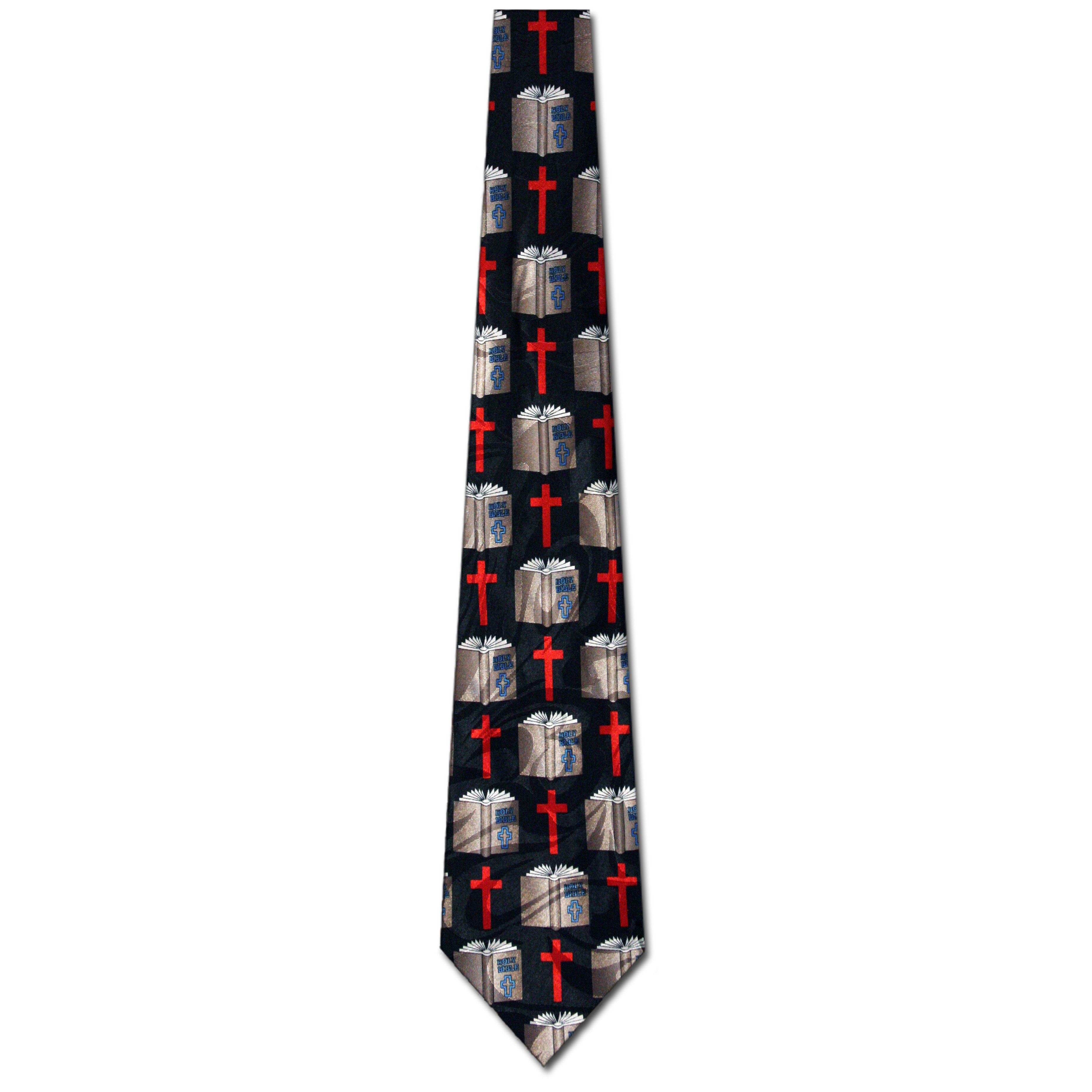 1133-100: Bible Ties Cross Neckties Repeat Black by Steven Harris at Abcties.com