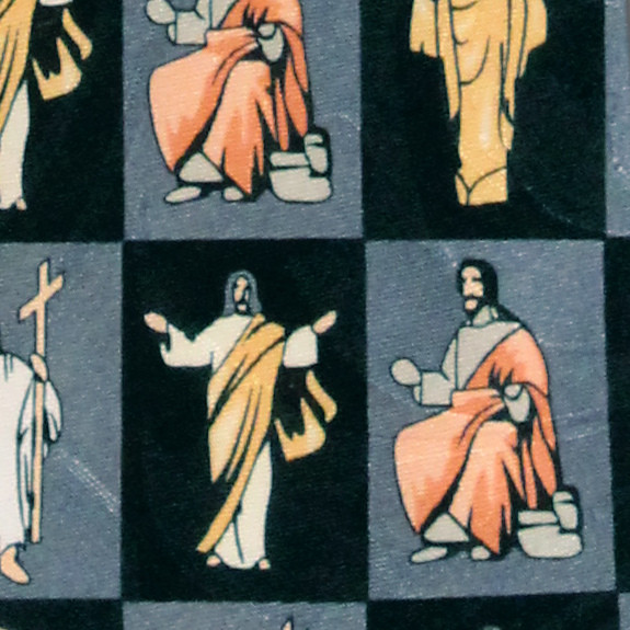1134-100: Iconic Jesus Ties Faith Religious Neckties Black by Steven Harris at Abcties.com