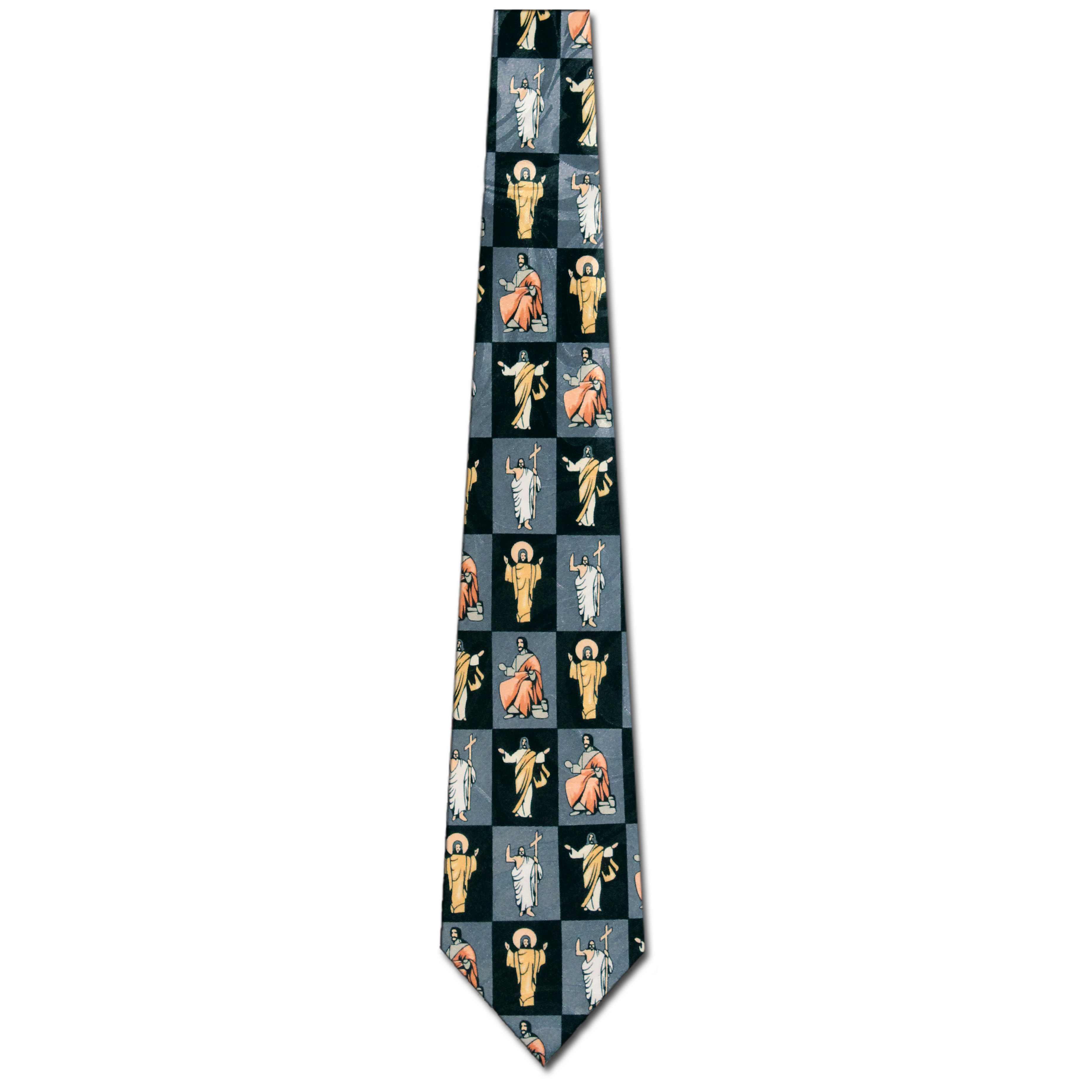 1134-100: Iconic Jesus Ties Faith Religious Neckties Black by Steven Harris at Abcties.com