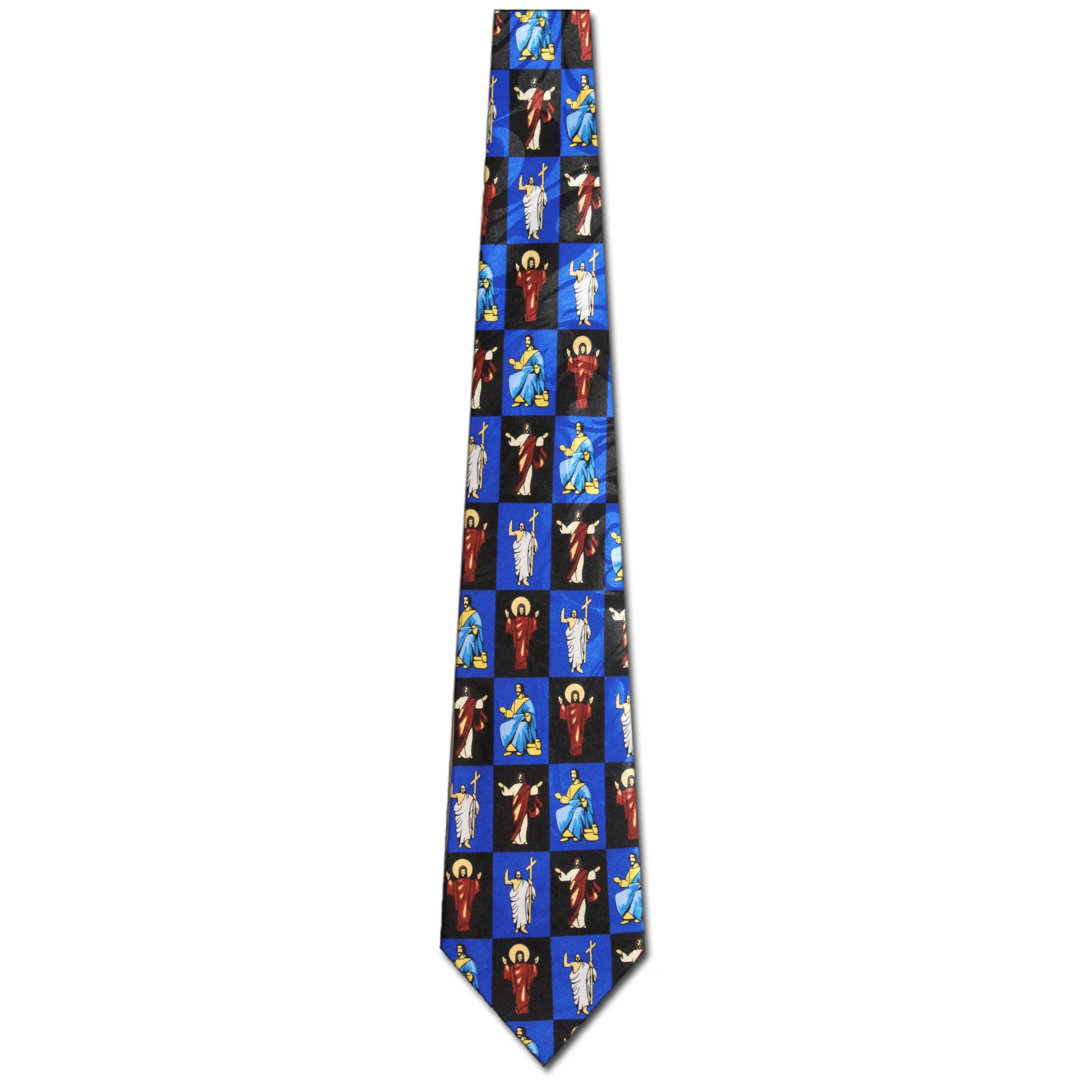 1134-102: Iconic Jesus Ties Faith Religious Neckties Black by Steven Harris at Abcties.com