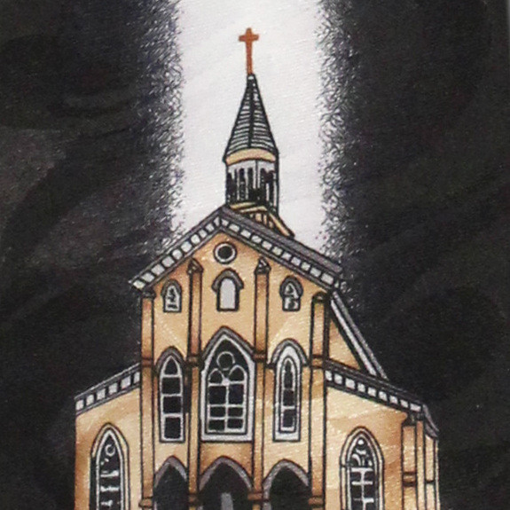 1137-100: Church Beaming Cross Ties Inspirational Neckties Black by Steven Harris