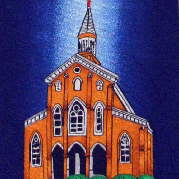 1137-102: Church Beaming Cross Ties Inspirational Neckties Navy by Steven Harris at Abcties.com