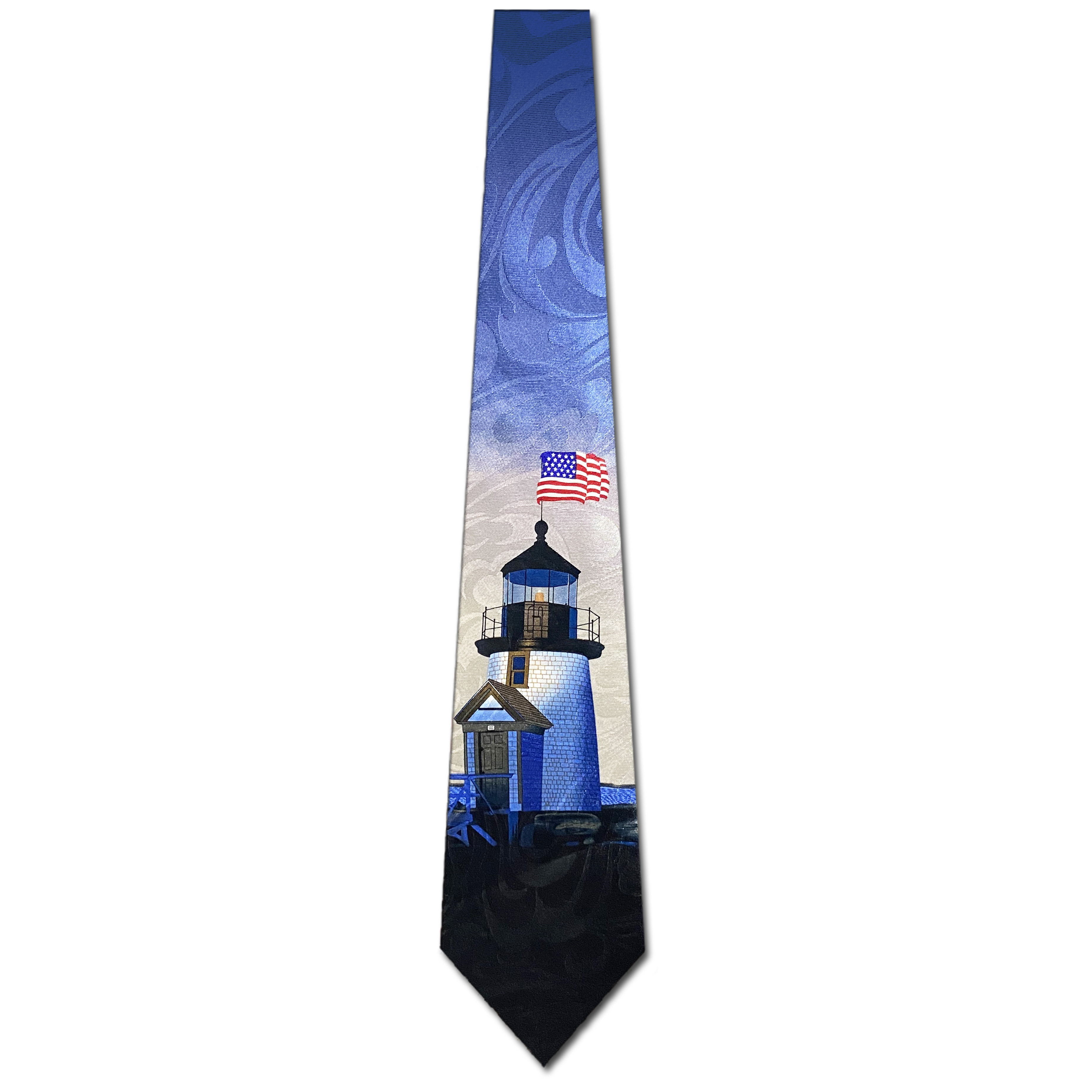 1141-102: Lighthouse Flag Ties Inspirational Neckties Navy by Steven Harris at Abcties.com