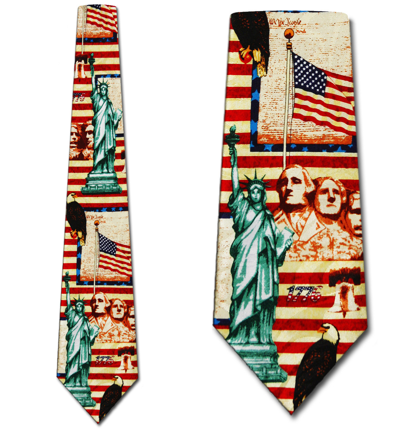 1142-100: Monuments Ties with US Flag Neckties by Steven Harris