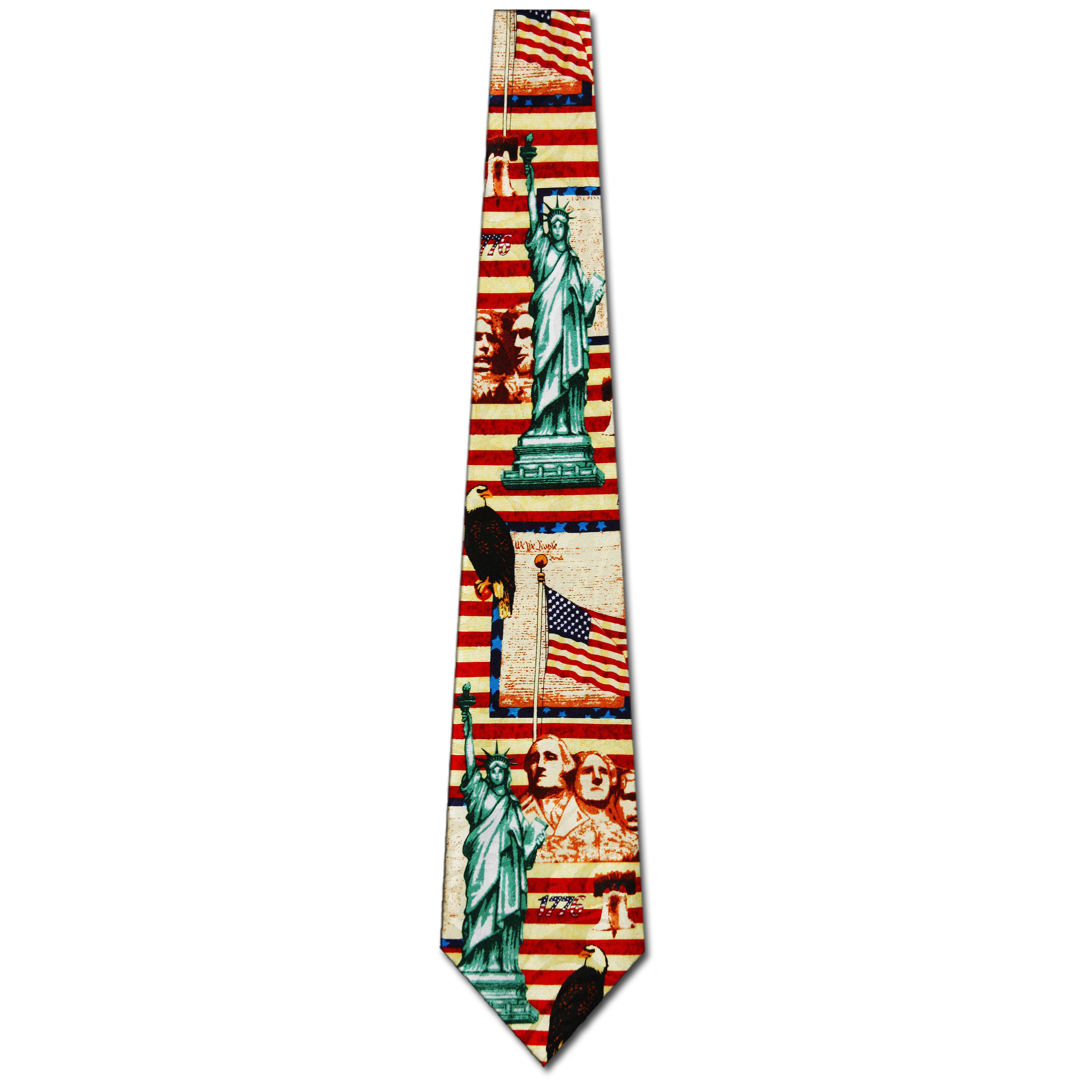 1142-100: Monuments Ties with US Flag Neckties by Steven Harris at Abcties.com
