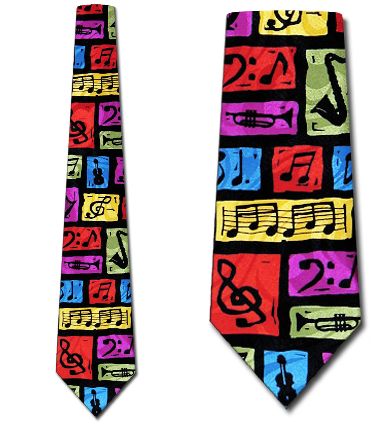 1153-100: Colorful Music Ties Jazz Notes Neckties by Steven Harris