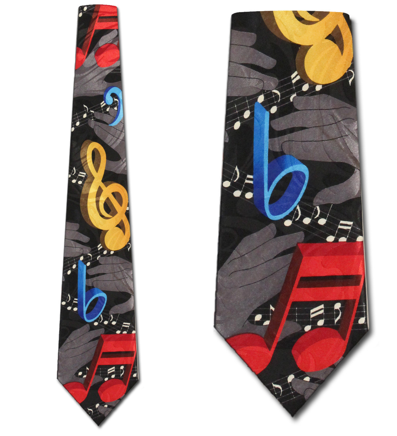 1155-100: Conductor Ties 3D Music Notes Neckties Black by Steven Harris at Abcties.com