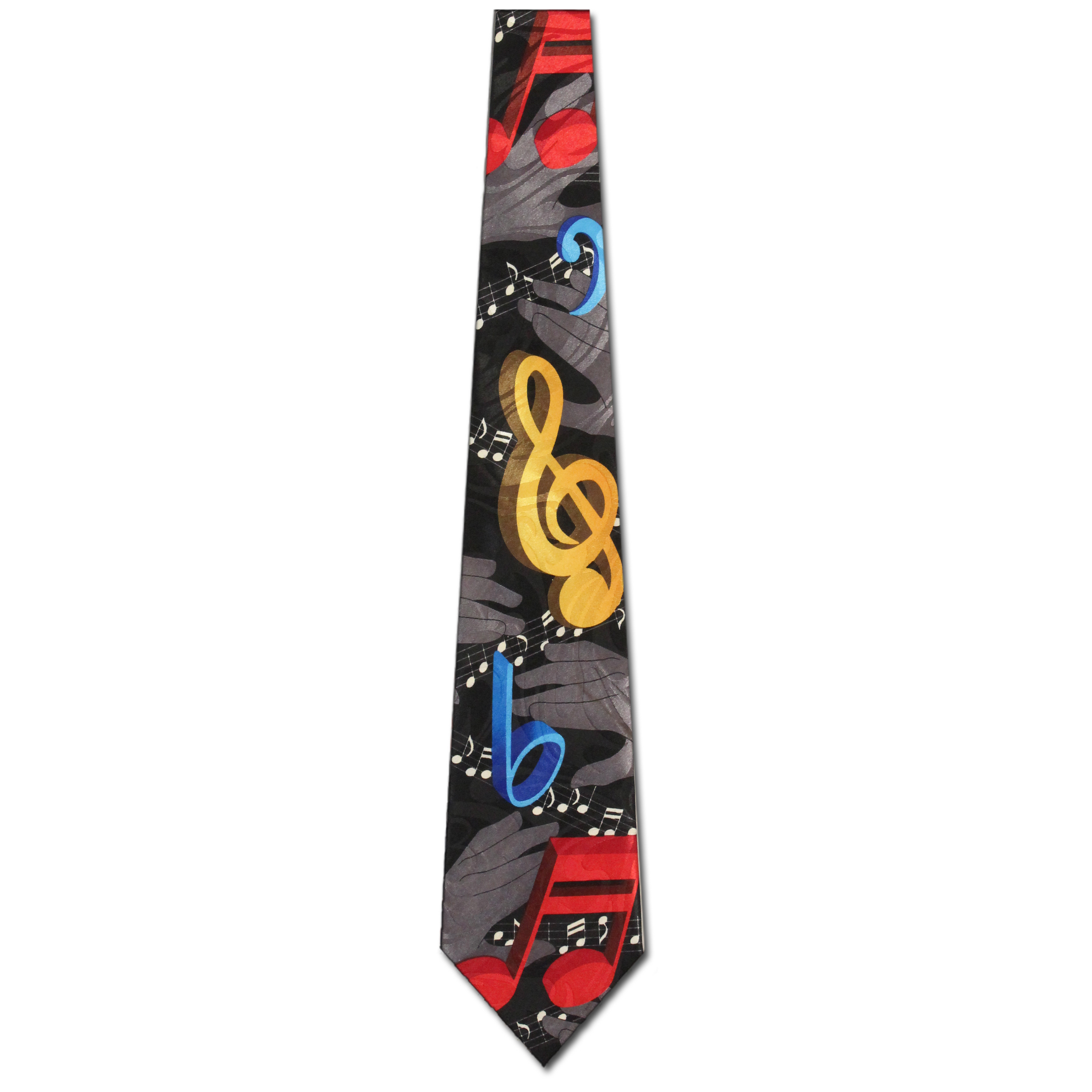 1155-100: Conductor Ties 3D Music Notes Neckties Black by Steven Harris at Abcties.com