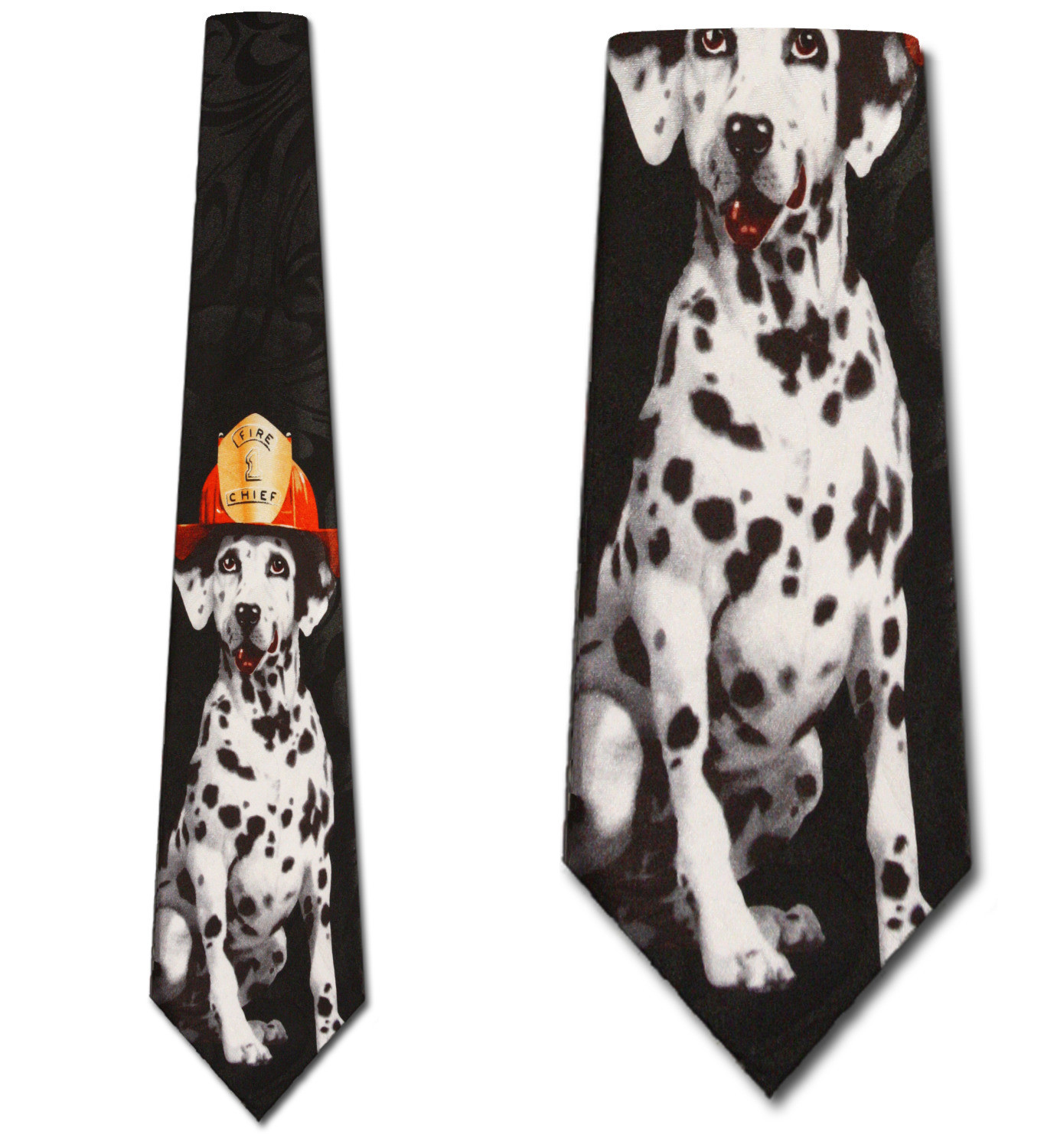 1171-100: Dalmation Ties Fireman Neckties Black by Steven Harris