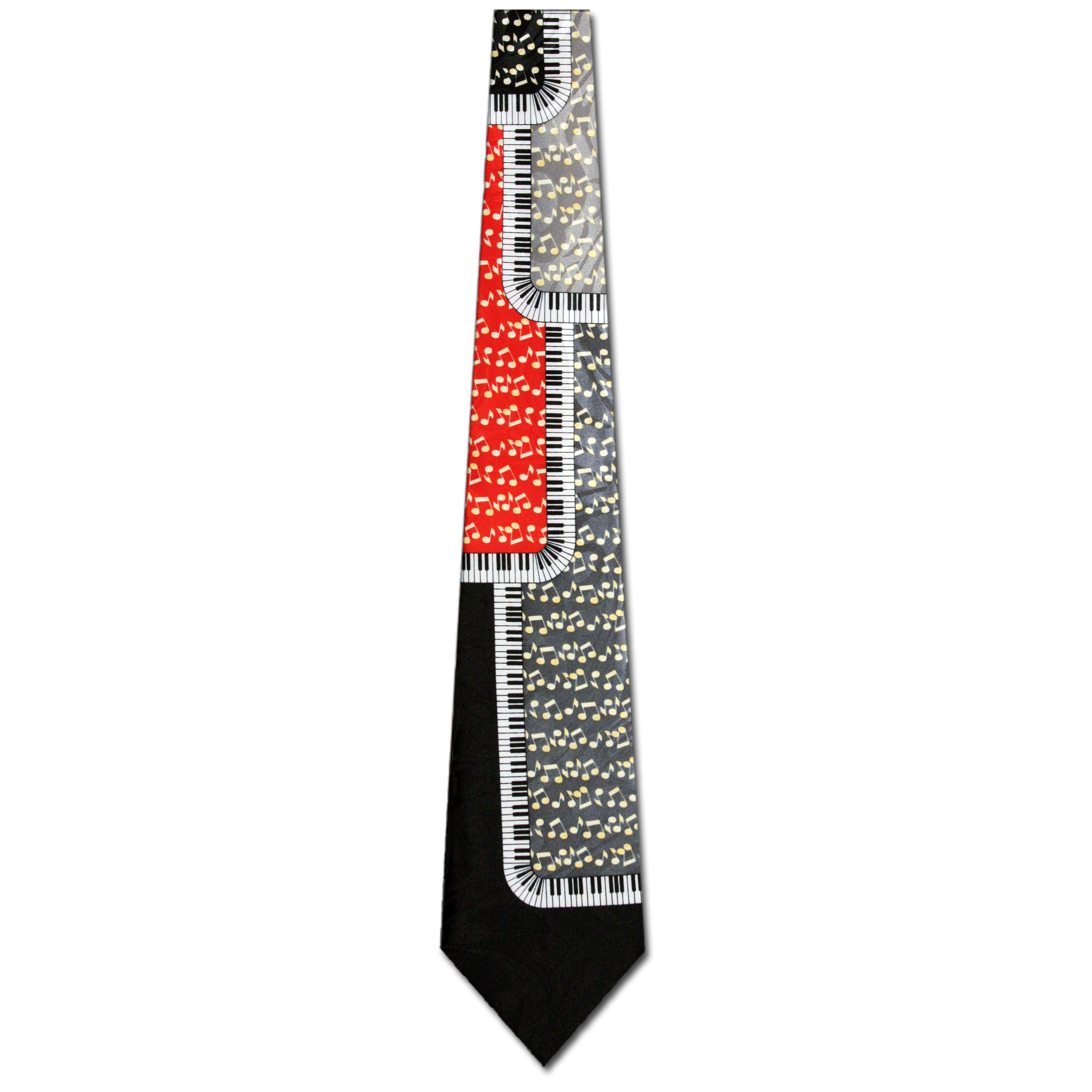 1185-100: Piano Neckties Notes Keys Keyboard Ties Black by Steven Harris at Abcties.com