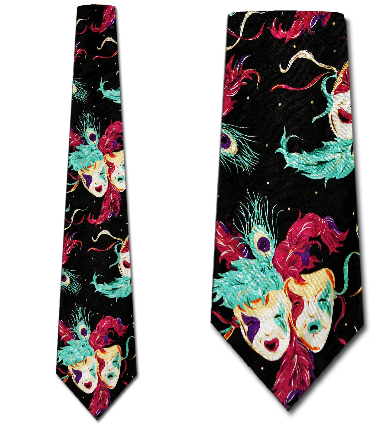 1195-100: Mardi Gras Masks Ties New Orleans Neckties by Steven Harris