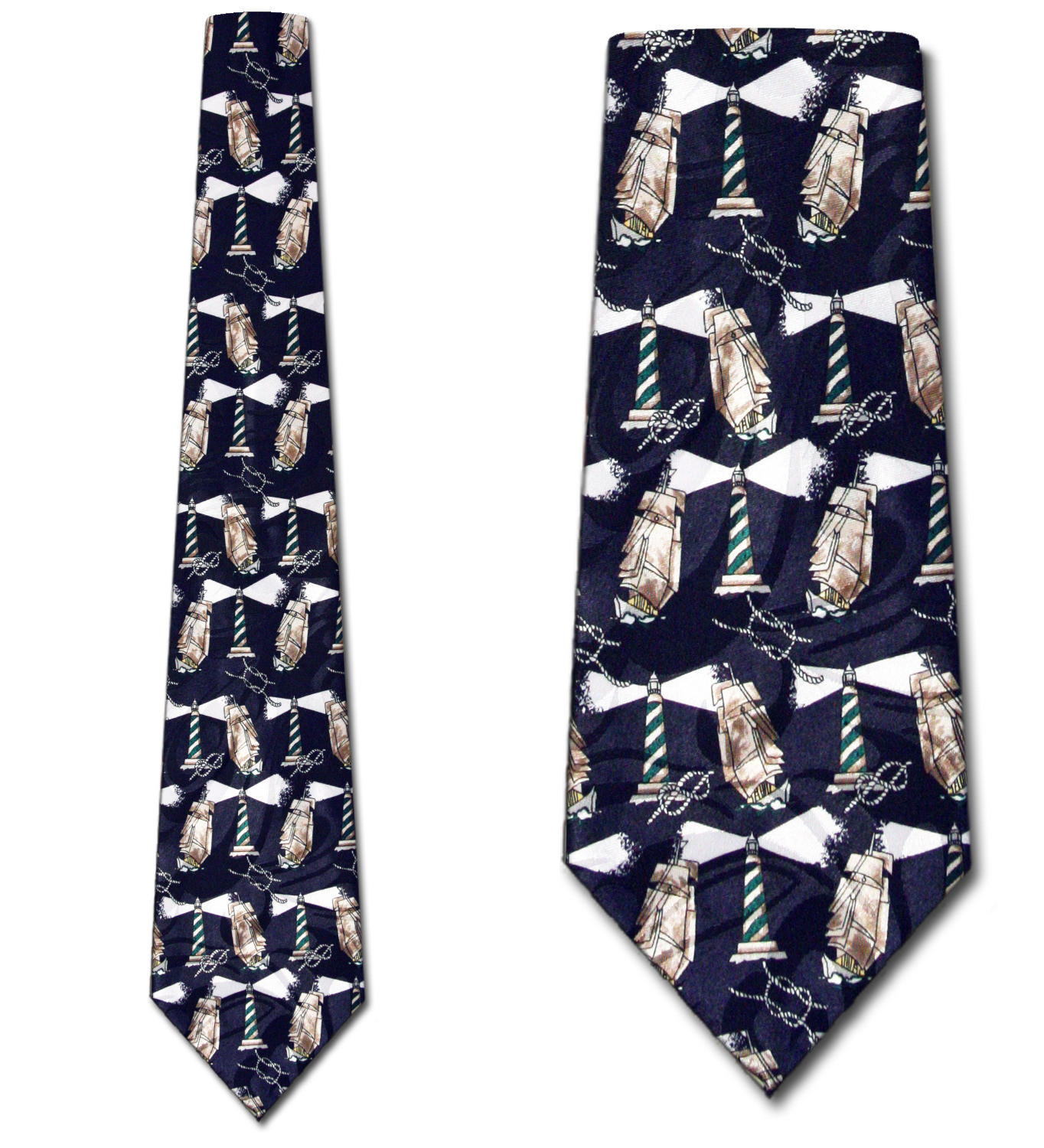 1202-102: Lighthouse Ties Ship Neckties Knots Navy by Steven Harris