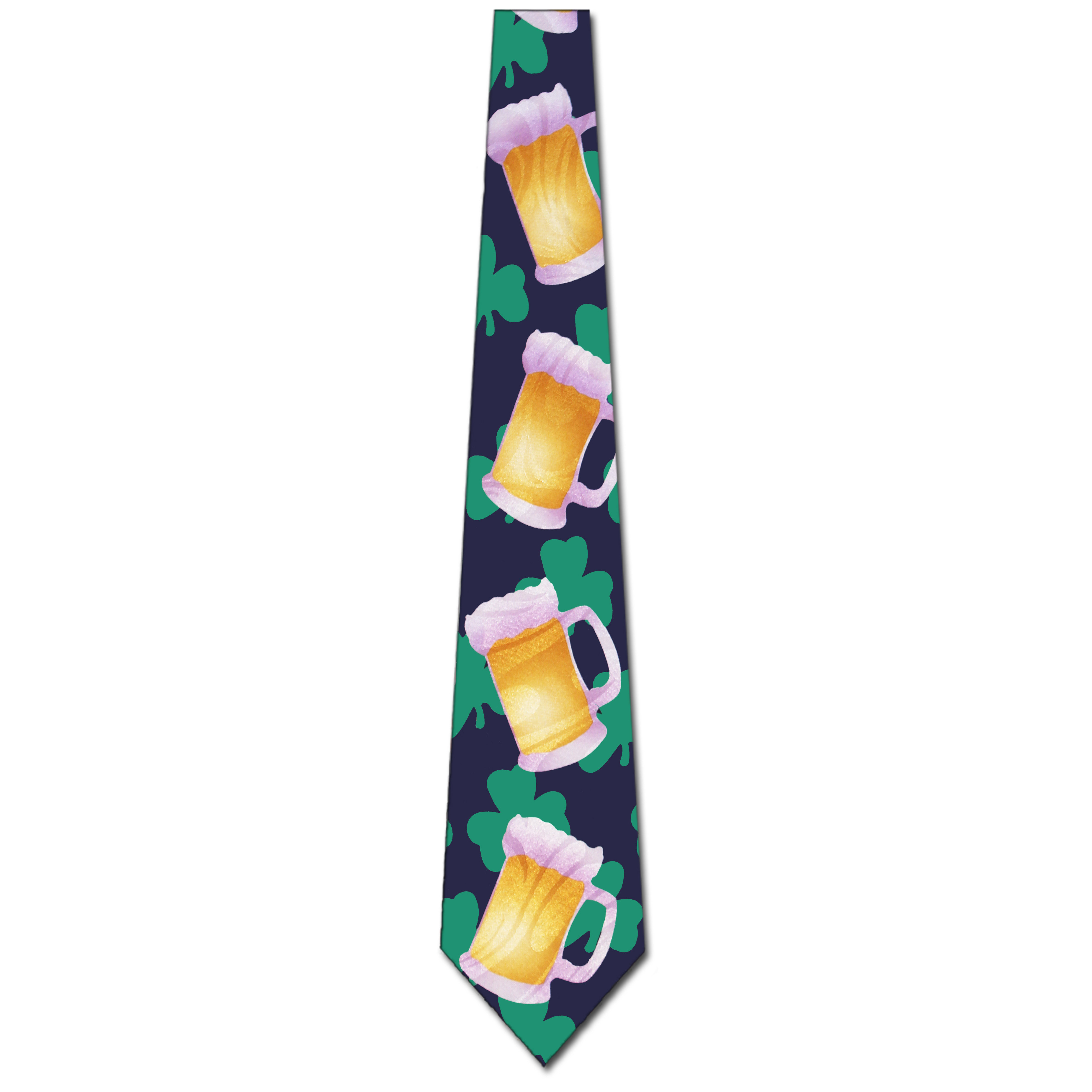 1219-102: Green Beer Ties St Patricks Day Clovers Neckties Navy by Steven Harris at Abcties.com