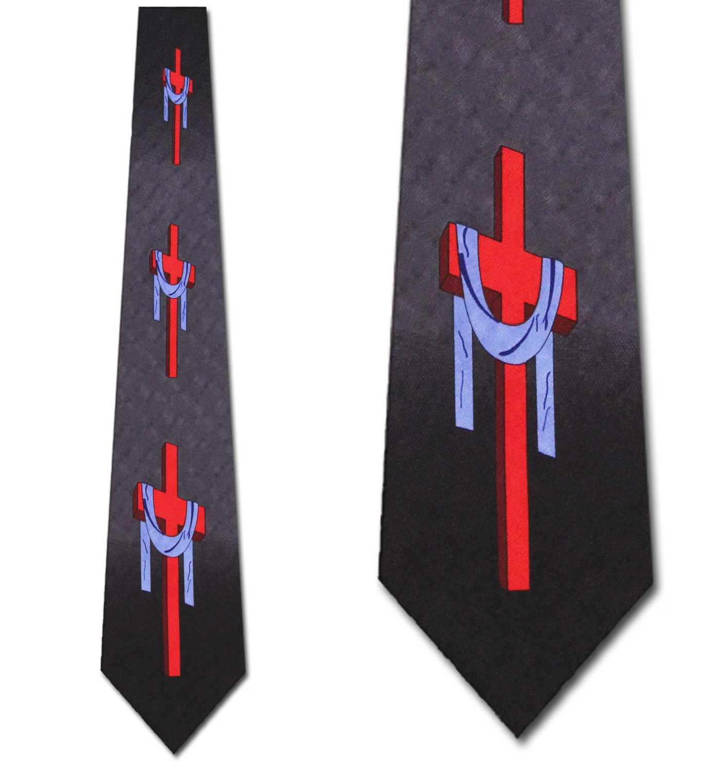 1221-100: Cross Ties Three Crosses Necktie by Steven Harris