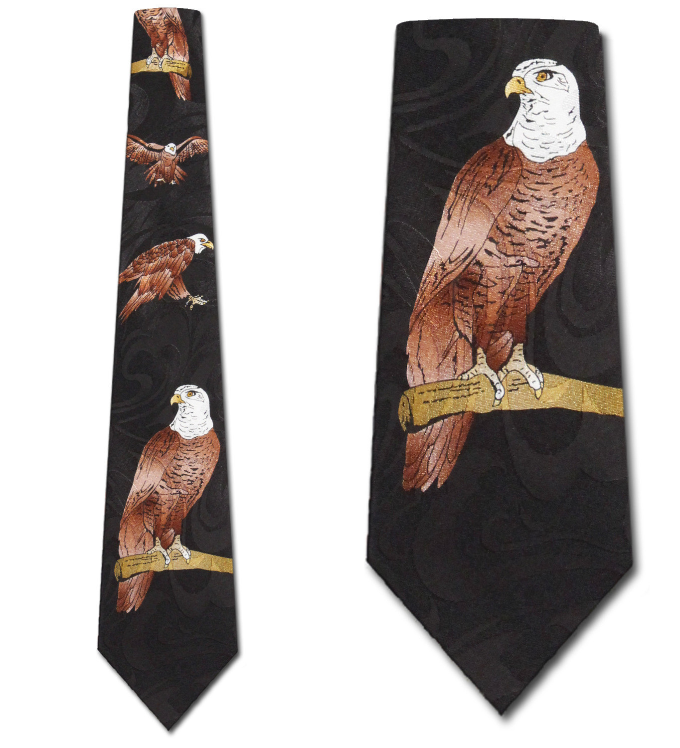 1227-100: Eagle Ties Bird Neckties Eagles Black by Steven Harris