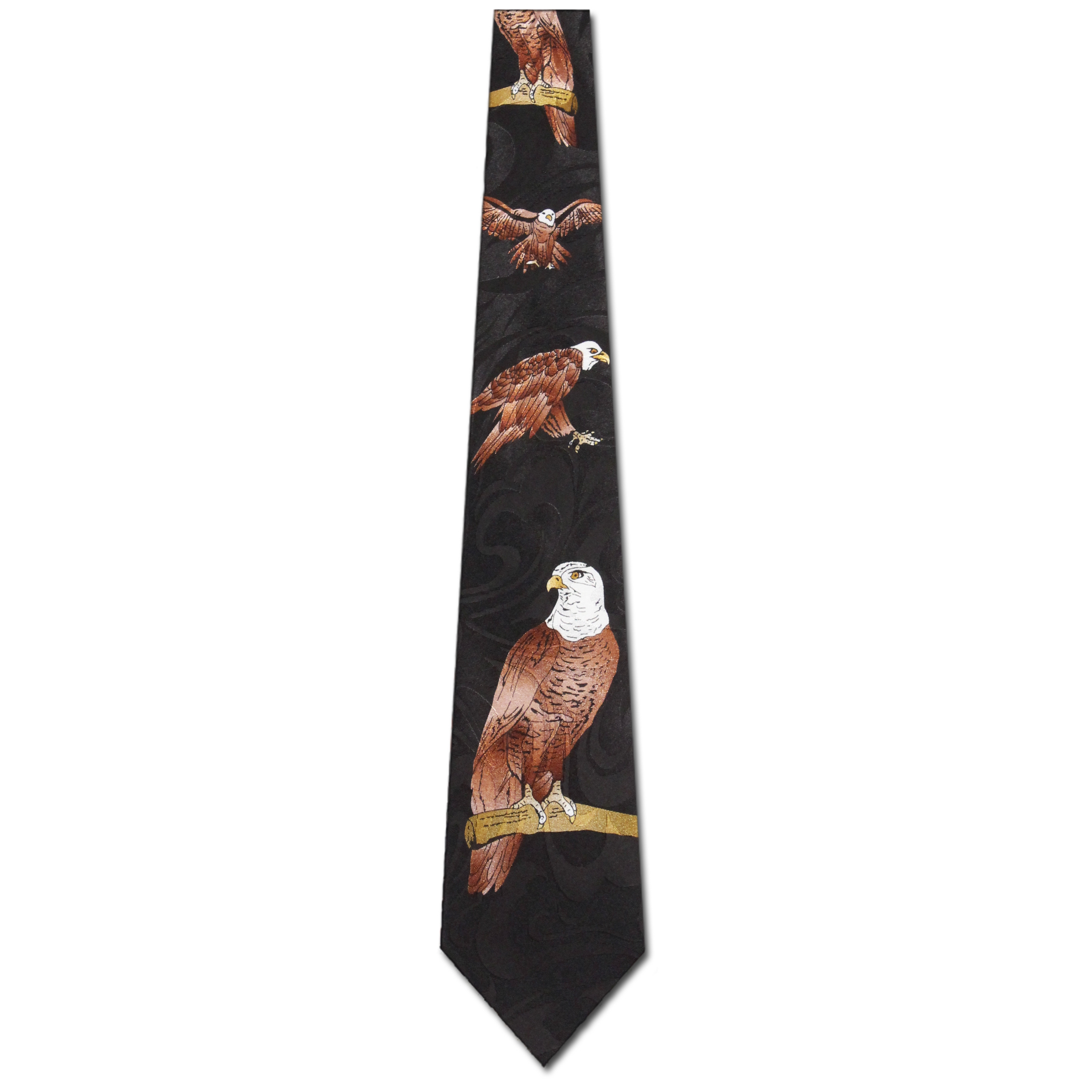 1227-100: Eagle Ties Bird Neckties Eagles Black by Steven Harris at Abcties.com