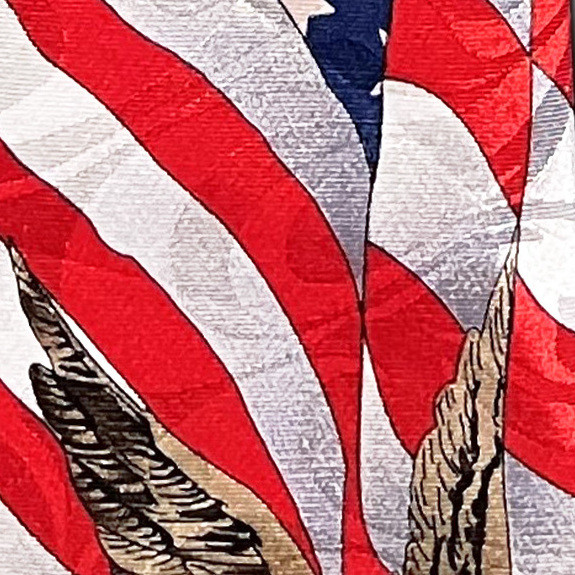 1229-100: Waving Flag and Eagle Ties Patriotic Eagles Arrows Necktie by Steven Harris