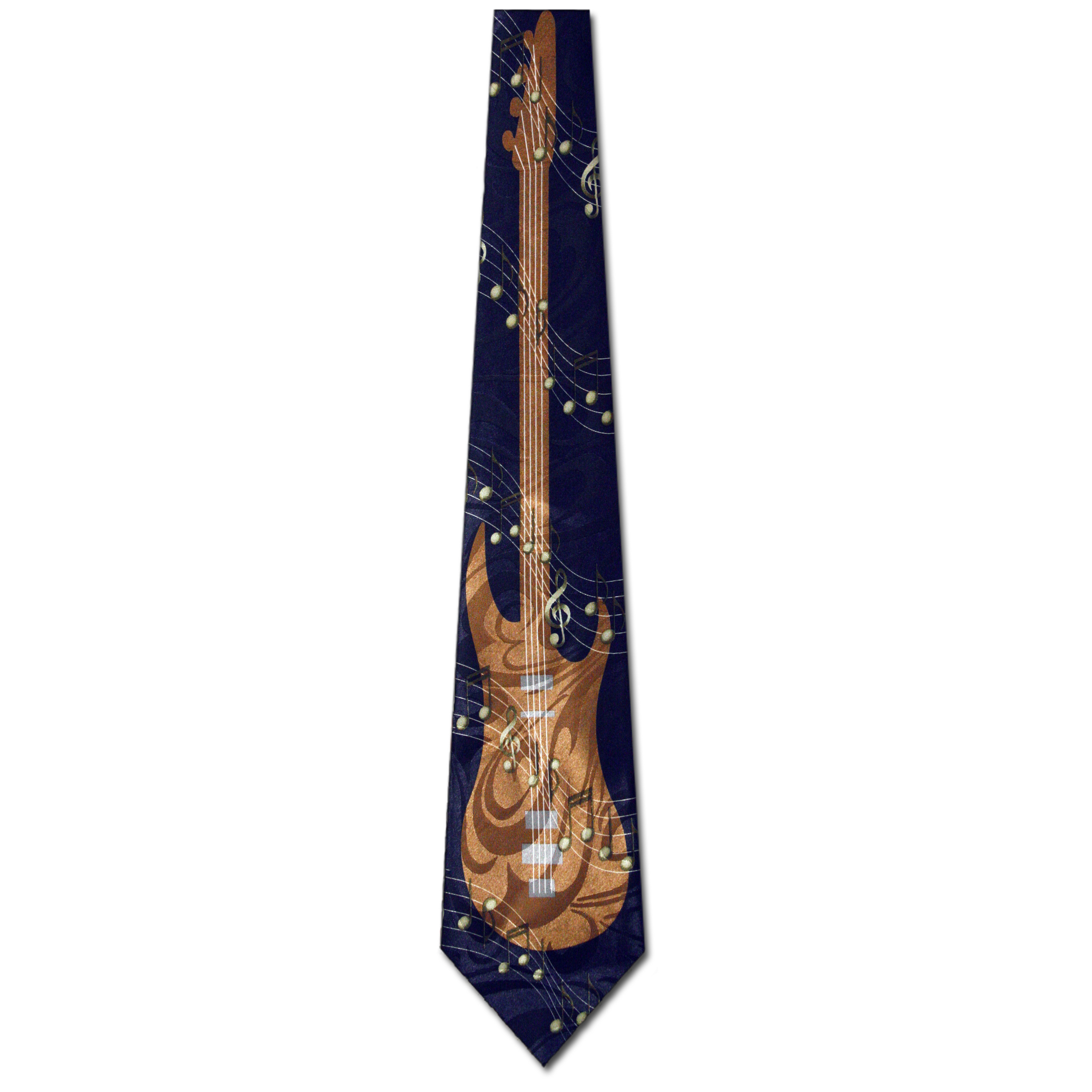 1242-102: Electric Guitar Ties Musical Notes Neckties Navy by Steven Harris at Abcties.com