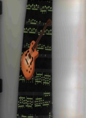 1243-100: Guitar and Notes Ties Black Guitars Necktie by Steven Harris