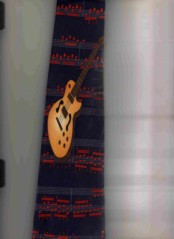 1243-102: Guitar and Notes Ties Navy Guitars Necktie by Steven Harris