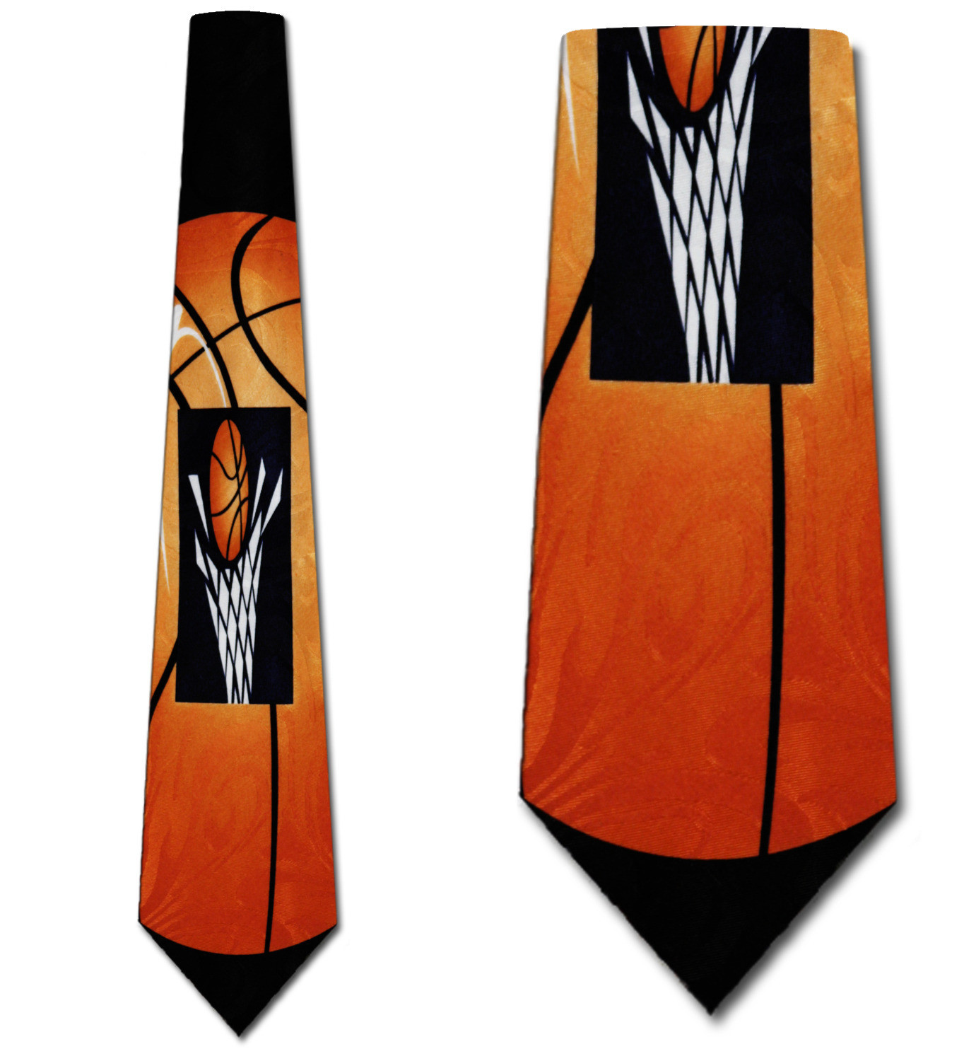 1246-100: Big Baskets Tie Black Basket Balls Neckties by Steven Harris