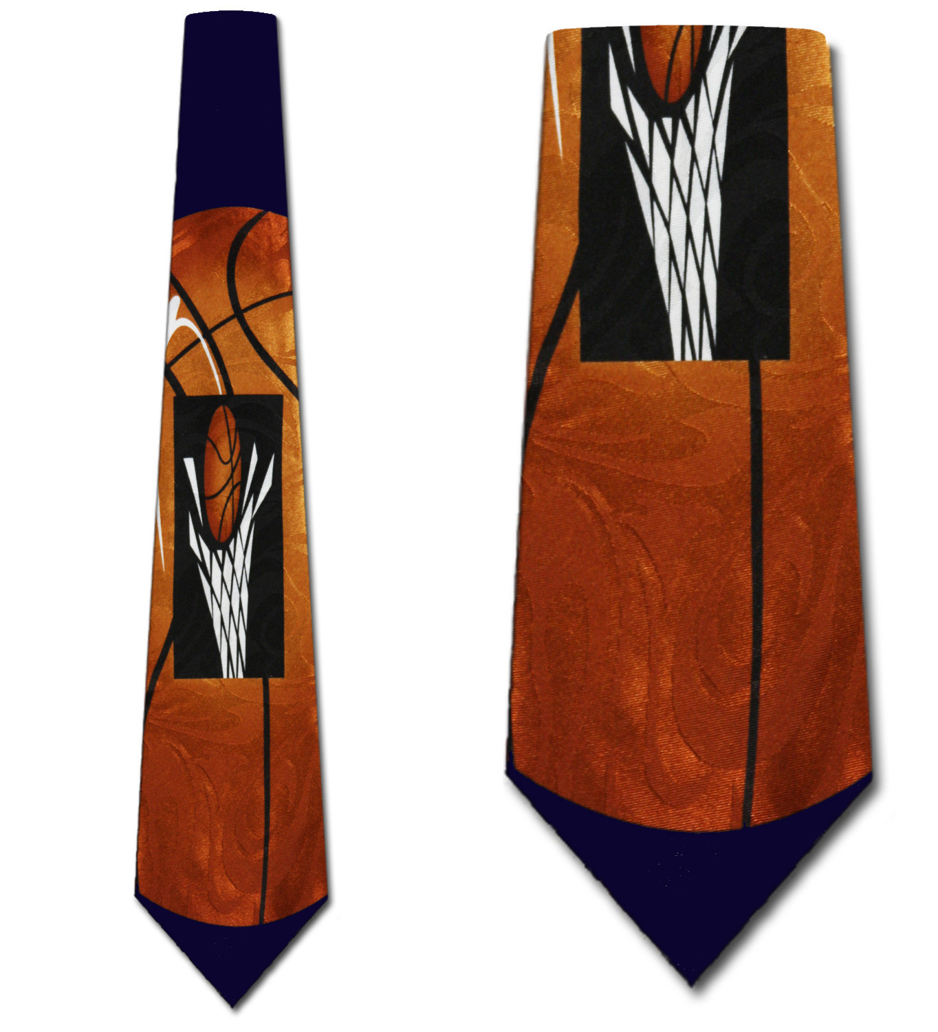 1246-102: Big Baskets Tie Navy Basket Balls Neckties by Steven Harris