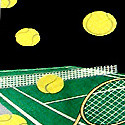 1249-100: Tennis Neckties Black Court Balls Tie by Steven Harris